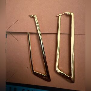 Elegant Gold Angled Hoop Earrings